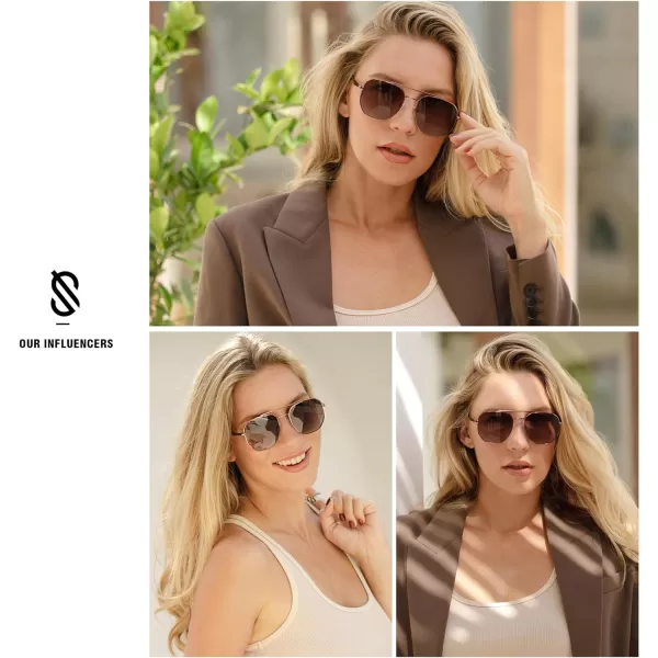SOJOS Retro Hexagonal Sunglasses for Women Men Classic Vintage UV400 Double Bridge Square Sunnies SJ1222GoldBlack