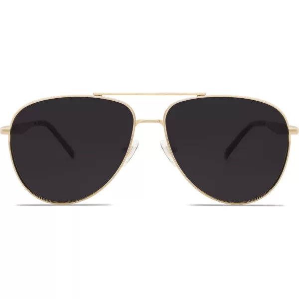 SOJOS Retro Oversized Aviator Polarized Sunglasses for Women Men Classic Large Metal Sun Glasses SJ1207AGoldGrey