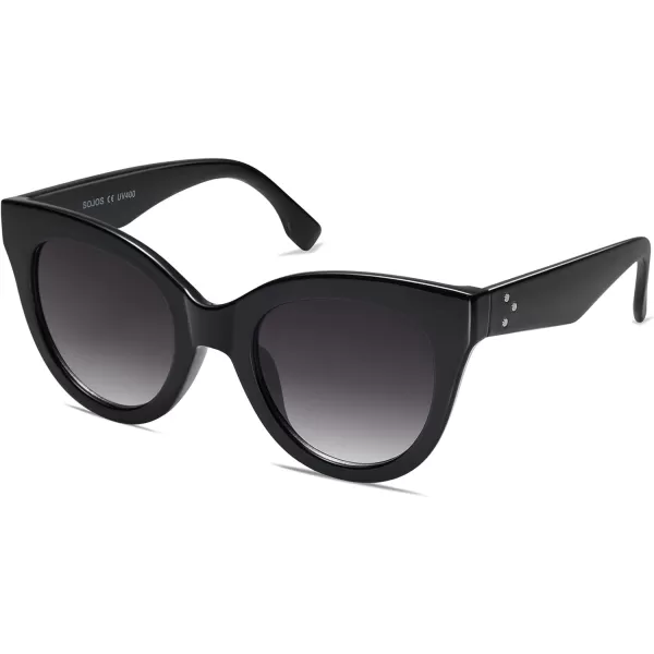 SOJOS Retro Oversized Cateye Sunglasses for Women Large Vintage Trendy Shades SJ2074BlackGrey