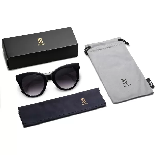 SOJOS Retro Oversized Cateye Sunglasses for Women Large Vintage Trendy Shades SJ2074BlackGrey