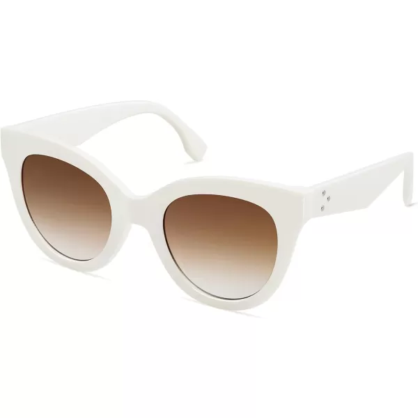 SOJOS Retro Oversized Cateye Sunglasses for Women Large Vintage Trendy Shades SJ2074CreamBrown