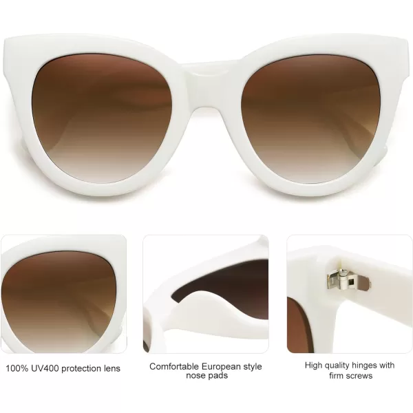 SOJOS Retro Oversized Cateye Sunglasses for Women Large Vintage Trendy Shades SJ2074CreamBrown
