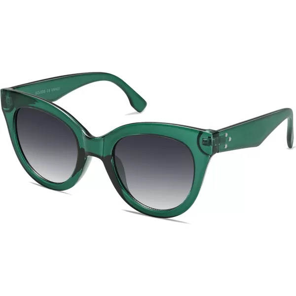 SOJOS Retro Oversized Cateye Sunglasses for Women Large Vintage Trendy Shades SJ2074GreenGrey