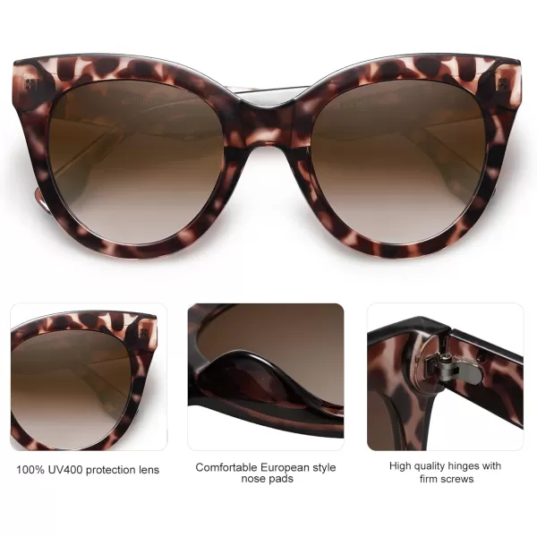 SOJOS Retro Oversized Cateye Sunglasses for Women Large Vintage Trendy Shades SJ2074LeopardBrown