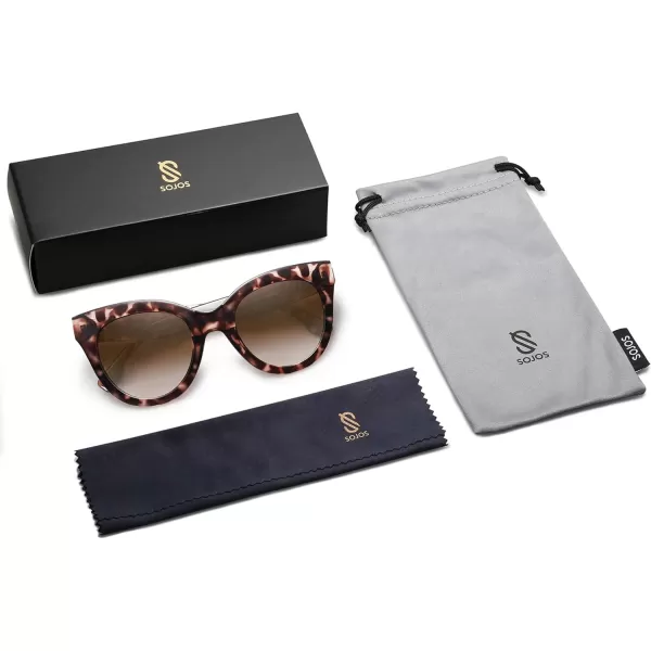 SOJOS Retro Oversized Cateye Sunglasses for Women Large Vintage Trendy Shades SJ2074LeopardBrown