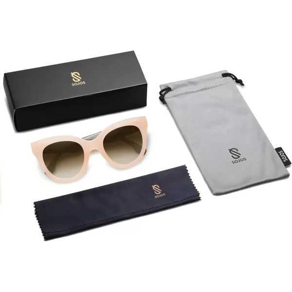 SOJOS Retro Oversized Cateye Sunglasses for Women Large Vintage Trendy Shades SJ2074Milky BrownBrown