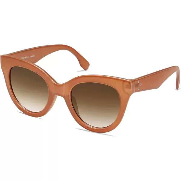 SOJOS Retro Oversized Cateye Sunglasses for Women Large Vintage Trendy Shades SJ2074OrangeBrown