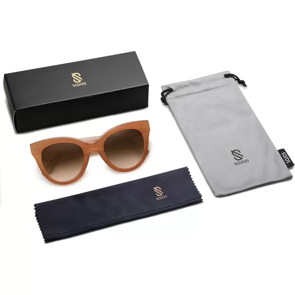 SOJOS Retro Oversized Cateye Sunglasses for Women Large Vintage Trendy Shades SJ2074OrangeBrown