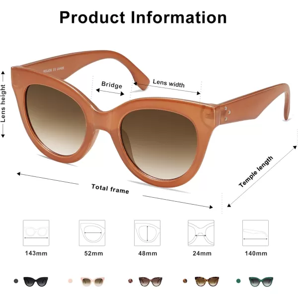 SOJOS Retro Oversized Cateye Sunglasses for Women Large Vintage Trendy Shades SJ2074OrangeBrown