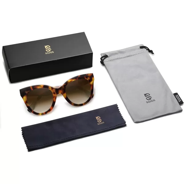SOJOS Retro Oversized Cateye Sunglasses for Women Large Vintage Trendy Shades SJ2074TortoiseBrown
