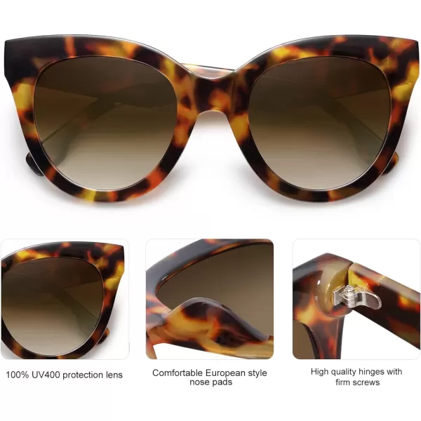 SOJOS Retro Oversized Cateye Sunglasses for Women Large Vintage Trendy Shades SJ2074TortoiseBrown