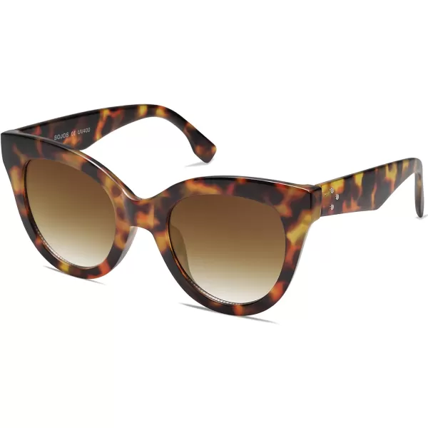 SOJOS Retro Oversized Cateye Sunglasses for Women Large Vintage Trendy Shades SJ2074TortoiseBrown