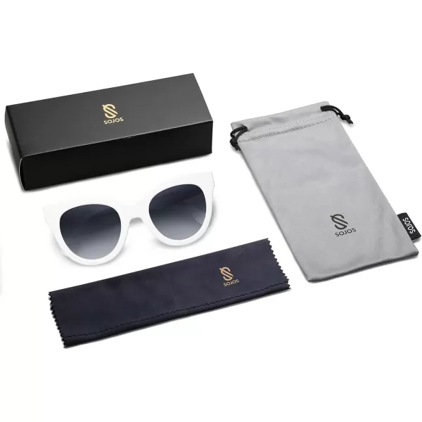 SOJOS Retro Oversized Cateye Sunglasses for Women Large Vintage Trendy Shades SJ2074WhiteGrey