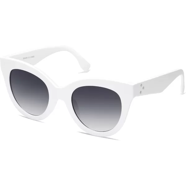 SOJOS Retro Oversized Cateye Sunglasses for Women Large Vintage Trendy Shades SJ2074WhiteGrey