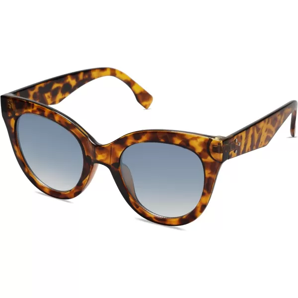 SOJOS Retro Oversized Cateye Sunglasses for Women Large Vintage Trendy Shades SJ2074Yellow TortoiseBlue