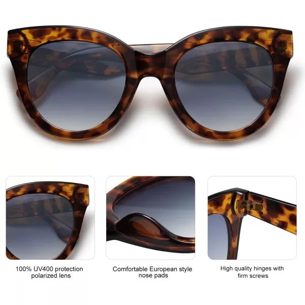 SOJOS Retro Oversized Cateye Sunglasses for Women Large Vintage Trendy Shades SJ2074Yellow TortoiseBlue