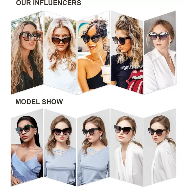 SOJOS Retro Oversized Cateye Sunglasses for Women Large Vintage Trendy Shades SJ2074Yellow TortoiseBlue