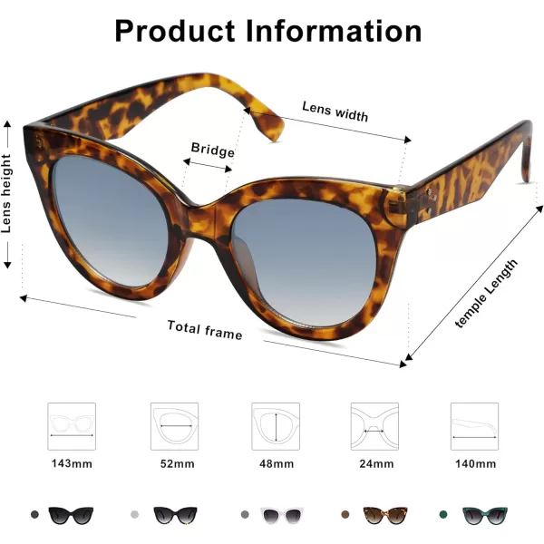 SOJOS Retro Oversized Cateye Sunglasses for Women Large Vintage Trendy Shades SJ2074Yellow TortoiseBlue
