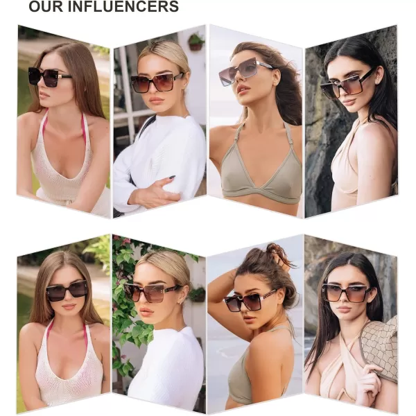 SOJOS Retro Rimless Oversized Sunglasses Womens 50s 60s Trendy Luxury Shades SJ1160Dark Brown LensBrownish Red Temples