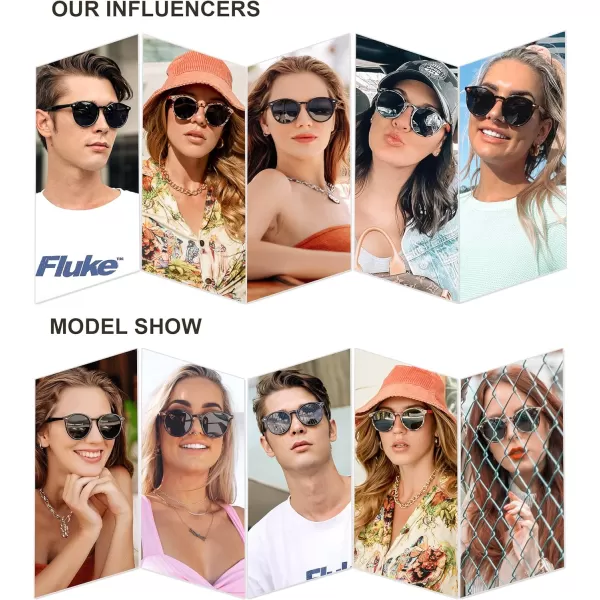 SOJOS Retro Round Polarized Sunglasses for Women Men Classic Vintage Sunnies SJ2069Beige TortoiseGrey Tortoise Temples