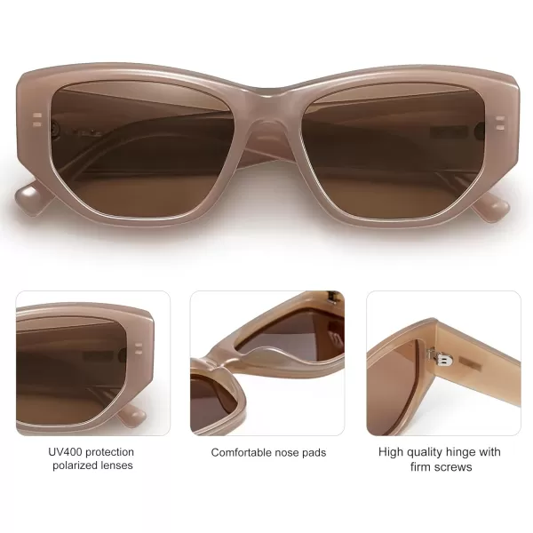 SOJOS Retro Square Polarized Sunglasses Womens 80s 90s Trendy Cute Sunnies SJ2293BrownBrown