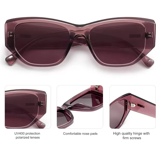 SOJOS Retro Square Polarized Sunglasses Womens 80s 90s Trendy Cute Sunnies SJ2293PurplePurple