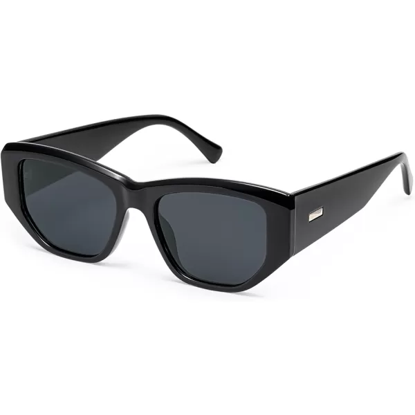 SOJOS Retro Square Polarized Sunglasses Womens 80s 90s Trendy Cute Sunnies SJ2293Shiny BlackGrey