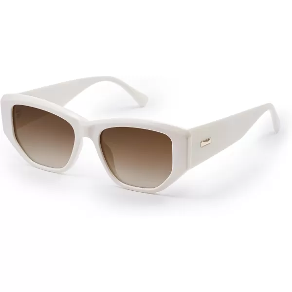 SOJOS Retro Square Polarized Sunglasses Womens 80s 90s Trendy Cute Sunnies SJ2293WhiteGradient Brown