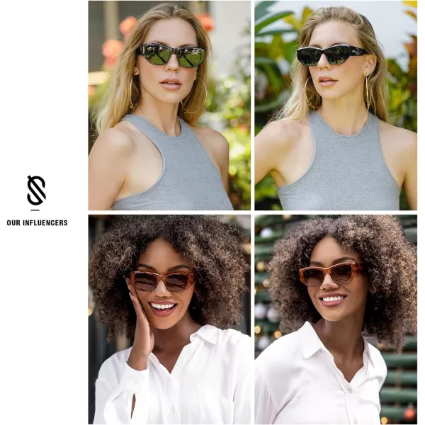 SOJOS Retro Square Polarized Sunglasses Womens 80s 90s Trendy Cute Sunnies SJ2293WhiteGradient Brown