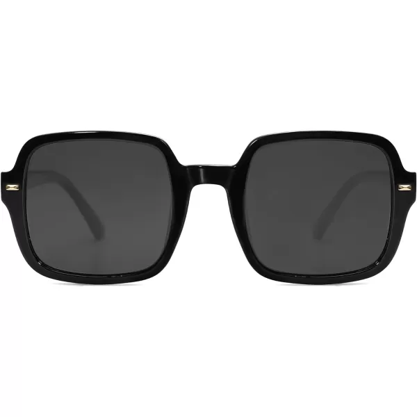SOJOS Retro Square Polarized Sunglasses for Women Men Classic Trendy Sunnies SJ2226BlackGrey