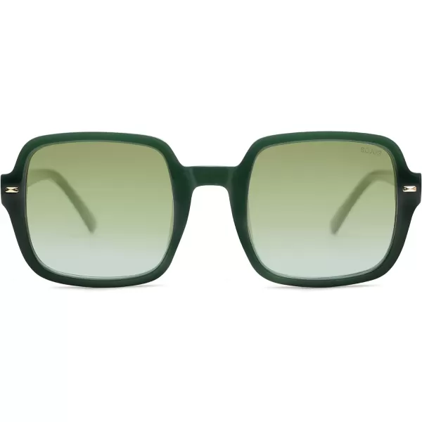 SOJOS Retro Square Polarized Sunglasses for Women Men Classic Trendy Sunnies SJ2226GreenGreen