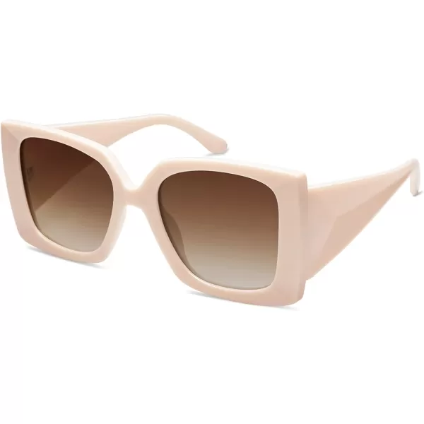 SOJOS Retro Square Polarized Womens Sunglasses Trendy Oversized Large Womens Big Shades SJ2224Solid Cream