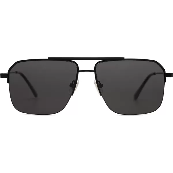 SOJOS Retro Square Sunglasses Womens Men SemiRimless Shades Trendy Designer Sun Glasses UV400 SJ1196Blackampgrey