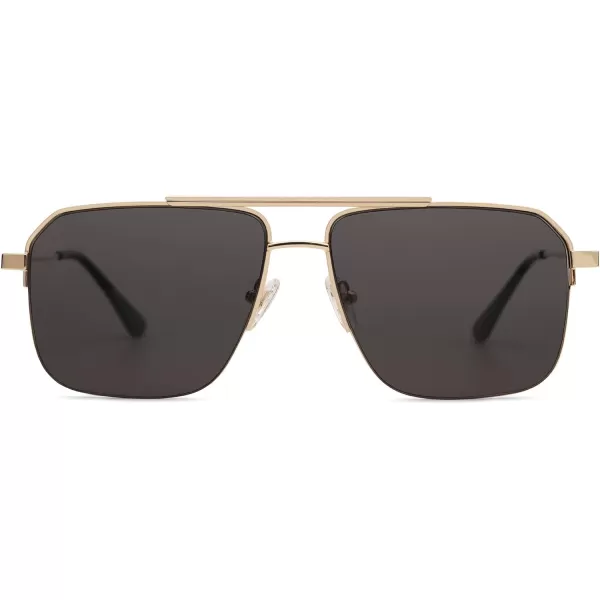 SOJOS Retro Square Sunglasses Womens Men SemiRimless Shades Trendy Designer Sun Glasses UV400 SJ1196Goldampgrey Lens