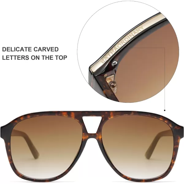 SOJOS Retro Trendy Aviator Sunglasses for Women Men Classic Vintage UV400 Aviators SJ2315Brown TortoiseGradient Brown