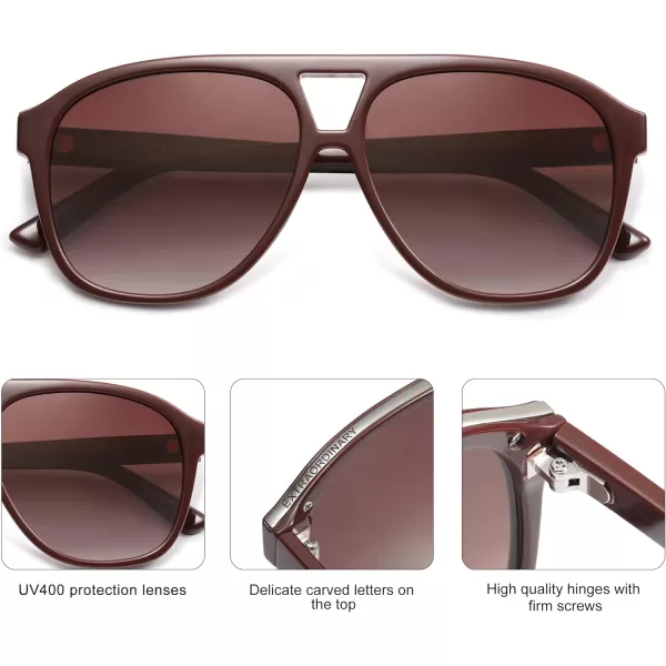 SOJOS Retro Trendy Aviator Sunglasses for Women Men Classic Vintage UV400 Aviators SJ2315RedRedish Brown