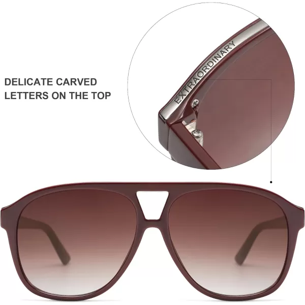 SOJOS Retro Trendy Aviator Sunglasses for Women Men Classic Vintage UV400 Aviators SJ2315RedRedish Brown