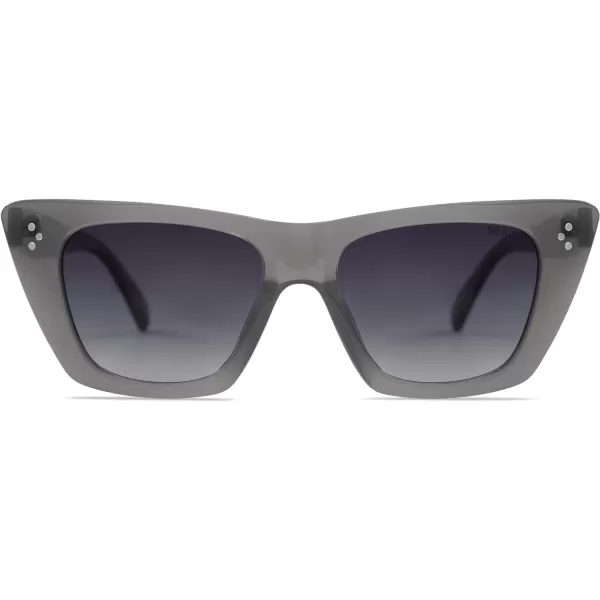 SOJOS Retro Trendy Cat Eye Polarized Sunglasses for Women Cute Stylish UV400 Sunnies SJ2199Milky GreyGrey