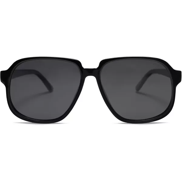 SOJOS Retro Vintage Square Polarized Sunglasses for Women Men 70s Stylish Oversized Sunnies SJ2272BlackGrey