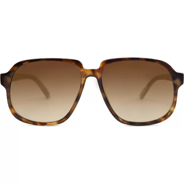 SOJOS Retro Vintage Square Polarized Sunglasses for Women Men 70s Stylish Oversized Sunnies SJ2272Brown TortoiseBrown
