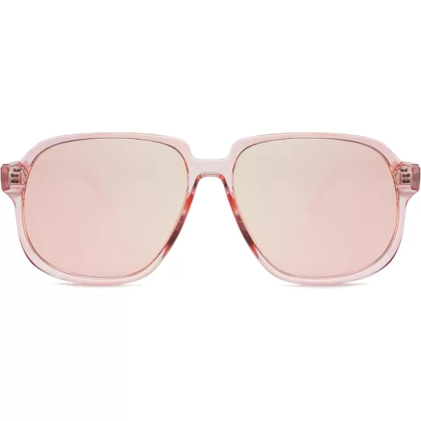 SOJOS Retro Vintage Square Polarized Sunglasses for Women Men 70s Stylish Oversized Sunnies SJ2272PinkPink Mirrored