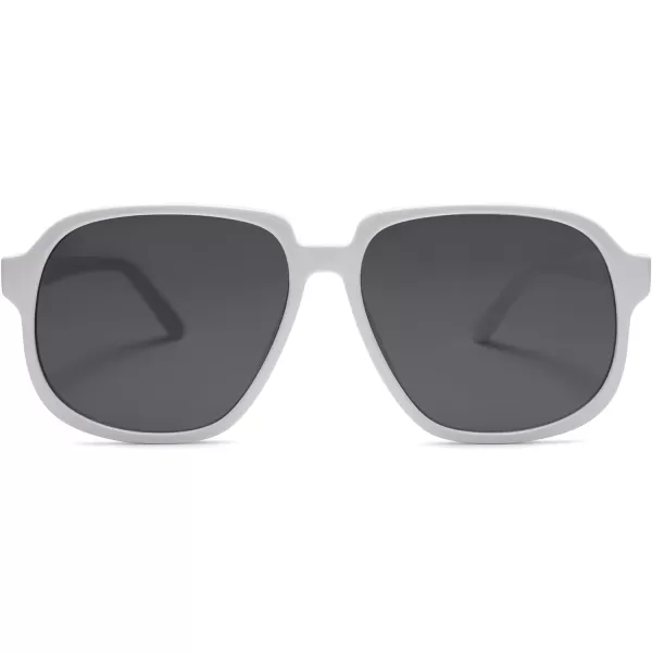 SOJOS Retro Vintage Square Polarized Sunglasses for Women Men 70s Stylish Oversized Sunnies SJ2272WhiteGrey