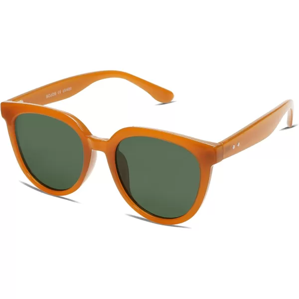 SOJOS Round Polarized Sunglasses for Women Fashion Trendy Style UV Protection Lens Sunnies Sunglasses SJ2175Orange