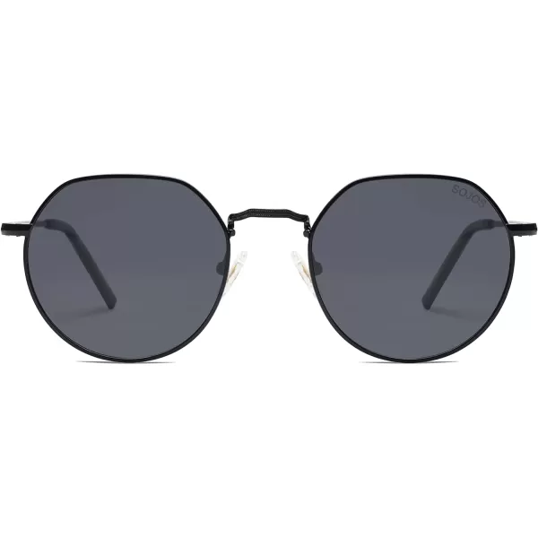 SOJOS Round Polygon Polarized Sunglasses for Women Men Retro Classic Vintage Shades SJ1157Grey