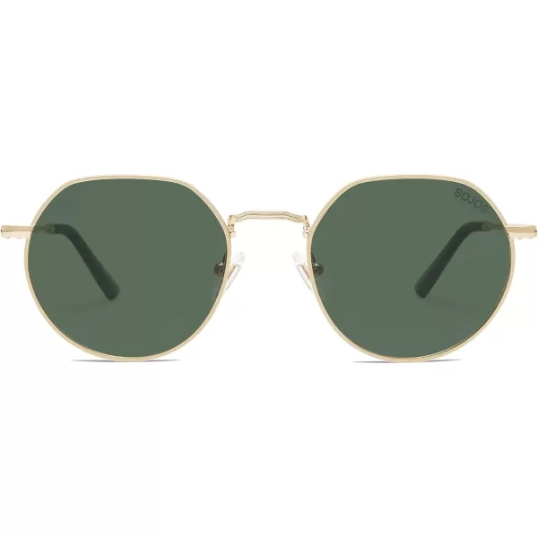 SOJOS Round Polygon Polarized Sunglasses for Women Men Retro Classic Vintage Shades SJ1157Turquoise