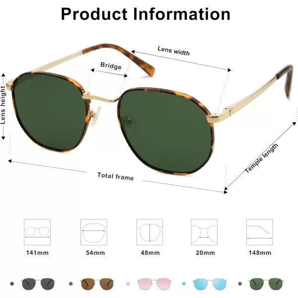 SOJOS Round Sunglasses for Men Women Classic Trendy Vintage Retro StyleDemiGreen