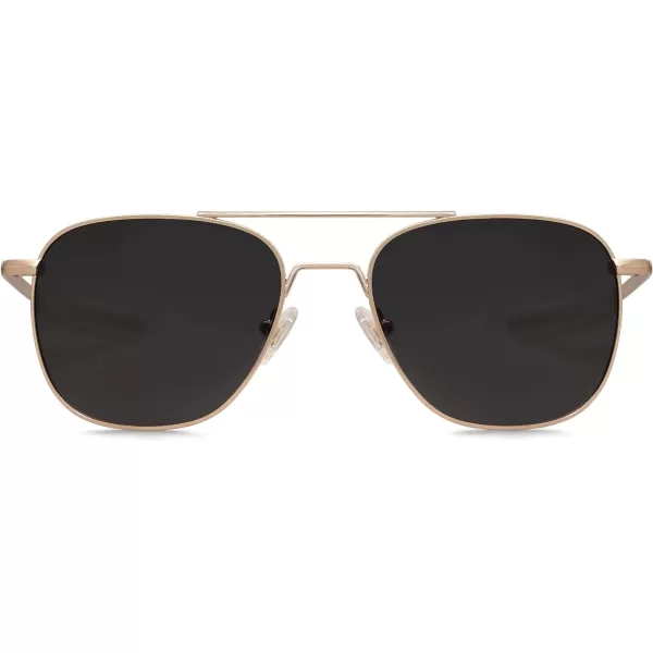 SOJOS Small Polarized Aviator Sunglasses for Men Women Classic Double Bridge Square Aviators SJ1179Bright GoldGrey