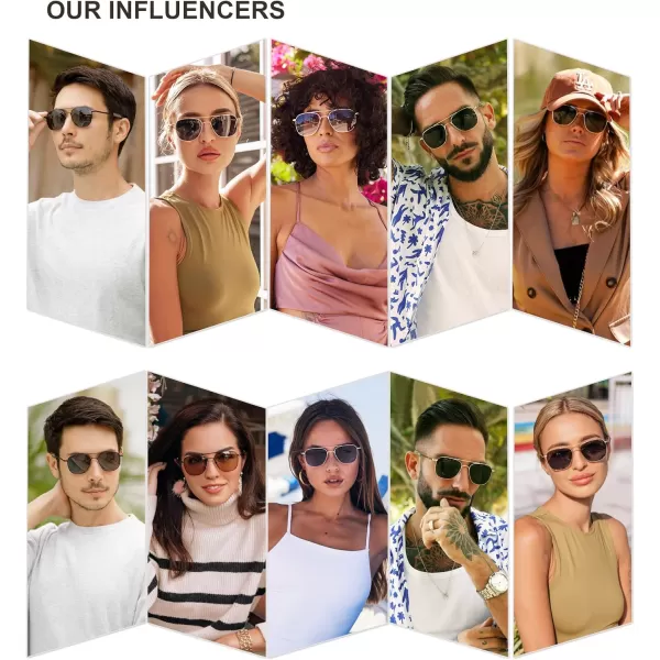 SOJOS Small Polarized Aviator Sunglasses for Men Women Classic Double Bridge Square Aviators SJ1179GoldPink Mirrored
