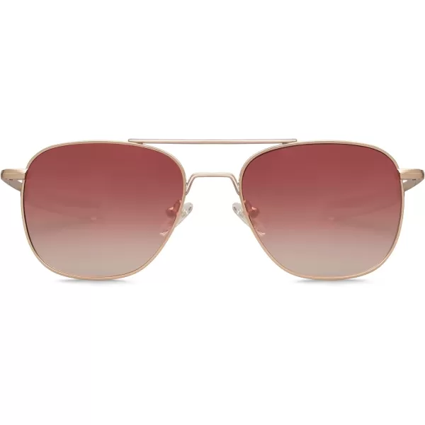 SOJOS Small Polarized Aviator Sunglasses for Men Women Classic Double Bridge Square Aviators SJ1179GoldWine