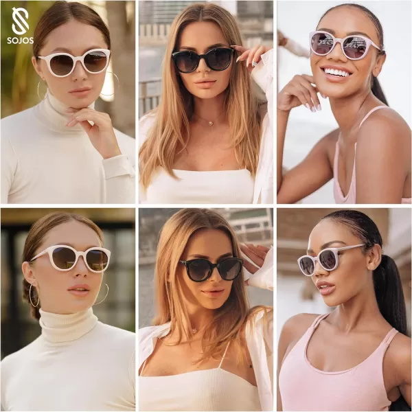 SOJOS Small Round Polarized Sunglasses for Women Men Vintage Style UV400 Lens SJ2259Green